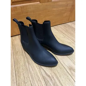 Anthropologie Jeffrey Campbell Black Cloudy Waterproof Chelsea Platform Boots 9 thumbnail 2