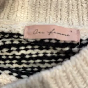 Ces Femme Striped Sweater Women’s Medium Black White Knit Pullover Fall Cozy thumbnail 3