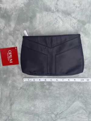 NWT Yves Saint Laurent Opium Black Clutch Pouch Cosmetics Bag Travel Minimalist thumbnail 3