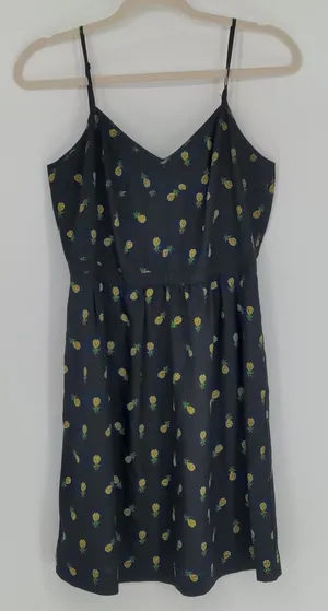 J. Crew Women's Size 6‎ Navy Pineapple Dress Fully Lined Rear Zip Pockets Lined thumbnail 1