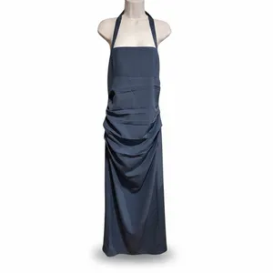 LIONESS 1999 Maxi Dress Blue Large L Halter Neck Ruched thumbnail 9