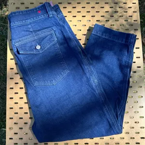 Anthropologie Sundry Ultra High Rise Pleated Carpenter Wide Leg Jeans Size 31 thumbnail 1
