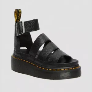 Dr. Martens Clarissa II 8 Lug Soled Chunky Leather Platform Sandals in Black thumbnail 2