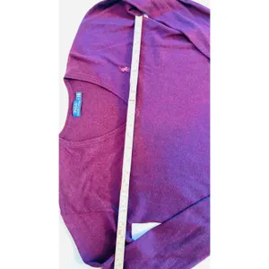 Polo Ralph Lauren ribbed v neck pullover burgundy color sweater top women sz Med thumbnail 3