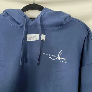 Source Unknown New Navy Blue "Belle Amie Nails: The Nail Artist" Graphic Hoodie Sweatshirt L thumbnail 2