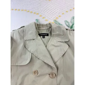 1 Madison Classic Double Breasted Belted Trench Coat Light Sage Green Size S‎ thumbnail 7