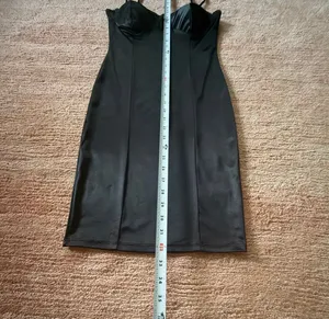 Popular 21 Black Satin Bodycon Mini Dress Size S Built-In Cups thumbnail 2