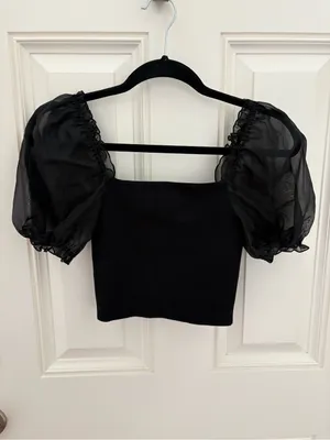 Aritzia | Wilfred Sheer Puff Sleeve Top Size Small thumbnail 4