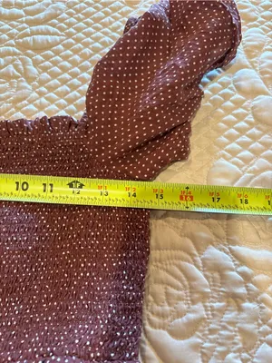 J.Crew Squareneck Smocked Cotton Voile Top Sable/white women’s M thumbnail 7