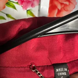 B74. Bebe - Red blazer with silver chain detail thumbnail 3