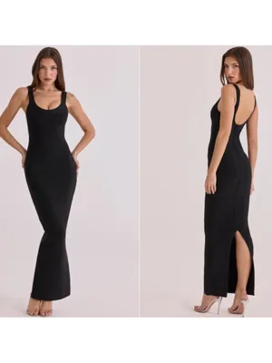 House of CB Black THE OG Black Bandage Maxi Dress size Large thumbnail 11