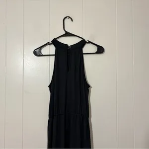 The Good Jane Black Sleeveless Midi Dress Size M High Neck Elastic Waist Minimal thumbnail 8