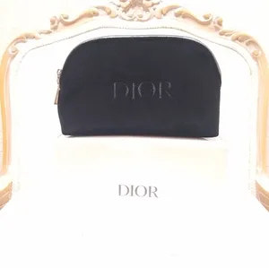 Dior Black Velvet Silver Zipper Trousse Pouch Clutch Bag thumbnail 2