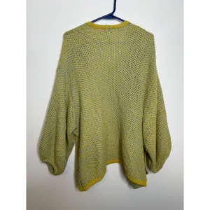 GiGio Cardigan Women L Yellow Excellent Open Front Balloon Sleeve Marled Knit thumbnail 4