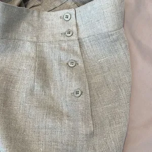 Calvin Klein size 6 tan linen button side straight mini skirt EUC thumbnail 6