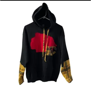 Handmade Chiefs unique Red Arrowhead Sweatshirt with yellow flannel L thumbnail 2