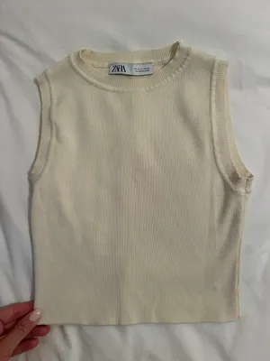 Zara Cream Crop Top thumbnail 4