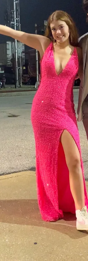 Primavera Couture Pink Sequin Prom / Formal Dress thumbnail 5
