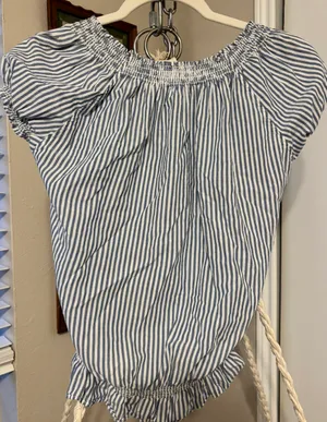 Forever 21 Blue and white top thumbnail 2