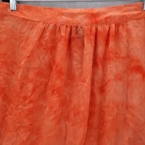 The Goddess Collection Orange Sheer Knee Length Pull On Flirty Bow Skirt Plus 1X thumbnail 3