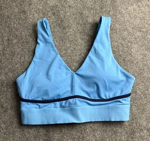 Fabletics Woman Large athletic Light Blue V-Neck Bralette with Supportive Band thumbnail 1