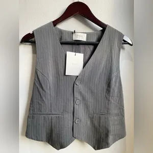 DISSH Gray Pinstripe Women's Tailored Vest Size 6 thumbnail 2