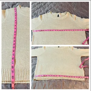 H&M Divided Long Sleeve Casual Knit Slouchy Sweater Oatmeal Cream L thumbnail 6