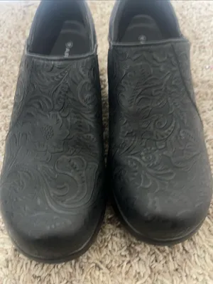 Ariat Hera Expert Tooled Clogs Women’s Black Embossed Floral Comfort Slip-On 10B thumbnail 3