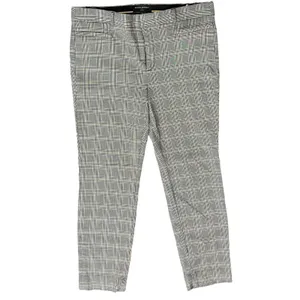 Banana Republic Sloan Plaid Black Tan Slim Leg Trousers Pants size 12 Pockets thumbnail 2