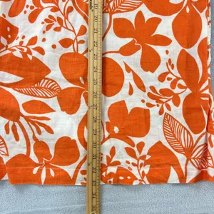 Boden Notch Neck Shift Dress 100% Linen Orange/White Tropical Floral Print‎ thumbnail 10