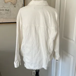 Cute Zara White Button Up Long Sleeve Shirt thumbnail 3