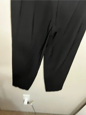 Zara NWT Black Paperbag High Rise Pleated Belted Tapered Trouser‎ Pants thumbnail 8