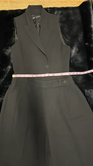 ZARA Black Sleeveless Oversized Vest Jumpsuit thumbnail 5