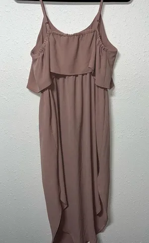 Mauve Spaghetti Strap‎ Sundress for Casual Resort Wear thumbnail 2