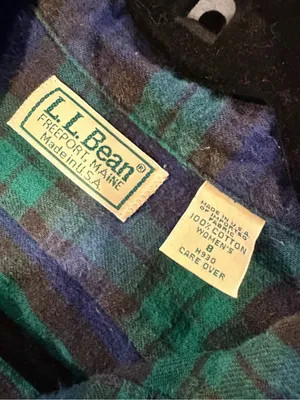 VTG L.L Bean Size 8 Blue Green Plaid Cotton Flannel Long Sleeve Button Shirt thumbnail 9