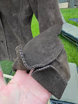 Vintage Margaret Godfrey Leather Suede Jacket Brown 10 thumbnail 3