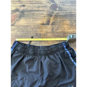 Nike Women's Dri-FIT Running Workout Shorts - Size Medium Black & Blue thumbnail 9