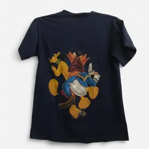 Vintage Disney World Mickey Mouse Goofy Donald Duck Pluto Navy Blue Graphic tee Tshirt Top Blouse Short Sleeve 100% Cotton Crew neck thumbnail 2