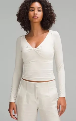Lululemon Cream Long Sleeve Top thumbnail 1