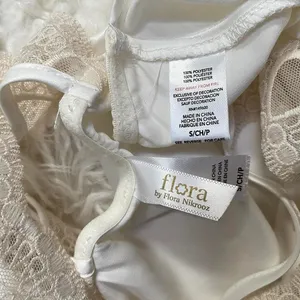 Flora Nikozi White Slip Dress Heart Lace Trim Open Back Flowy Coquette Fairy thumbnail 7