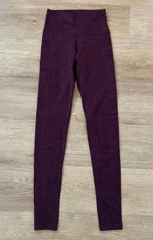 Aerie High Rise Burgundy Maroon Pocket Leggings Tights thumbnail 1