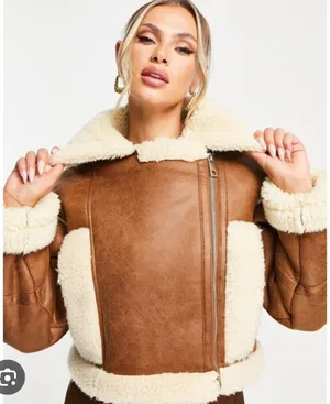 ASOS Faux Shearling Jacket Tan thumbnail 2