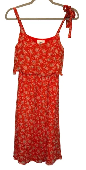 Sézane Red Ditsy Floral Sleeveless Dress - size 34 (US XS) thumbnail 1