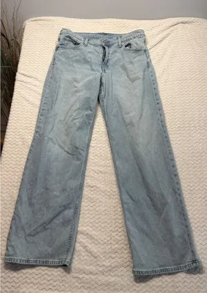 Gap 90s Loose Low Rise Jeans Light Wash Blue Cotton Size 30 10R 4439 thumbnail 1