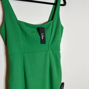NWT Lulus Vibrant Allure Green Square Neck Sleeveless Bodycon Midi Dress thumbnail 3