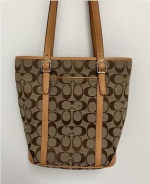 Coach 6612 Medium Signature Canvas Leather City Tote Shoulder Bag Handbag thumbnail 1