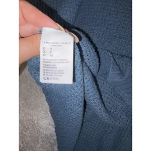 American Eagle Women's Blue Knit Henley Small Oversized thumbnail 9