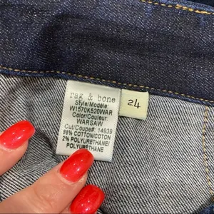 Rag‎ & Bone / JEAN High Rise Denny Cropped Jeans Dark Rinse Casual Size 24 thumbnail 9