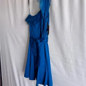 NWT Nue by Shani Blue Flutter Sleeve‎ Midi Sundress formal cocktail dress thumbnail 3