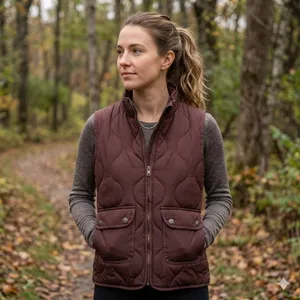NWT Natural Reflections Quilted Puffer Vest Womens Small Brown Hiking Outdoors thumbnail 8